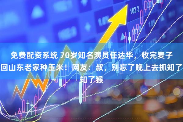 免费配资系统 70岁知名演员任达华，收完麦子又回山东老家种玉米！网友：叔，别忘了晚上去抓知了猴